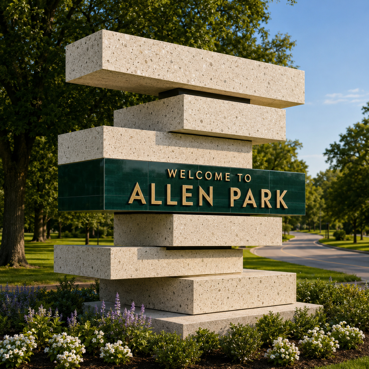 Welcome to Allen Park, Michigan city sign