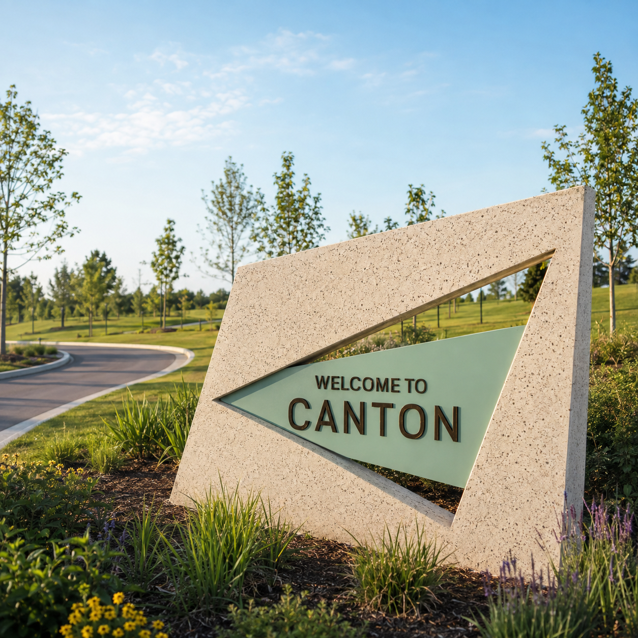 Welcome to Canton, Michigan city sign