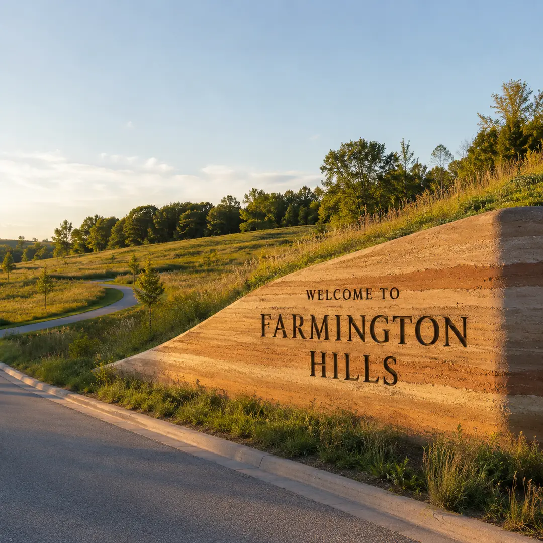 Farmington Hills, Michigan city sign