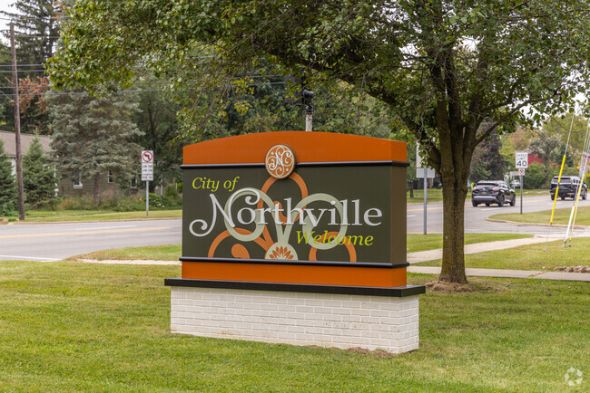 Welcome to Northville, Michigan city sign