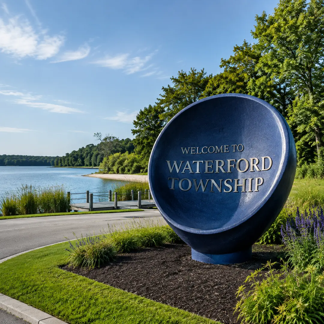Waterford Township, Michigan welcome sign